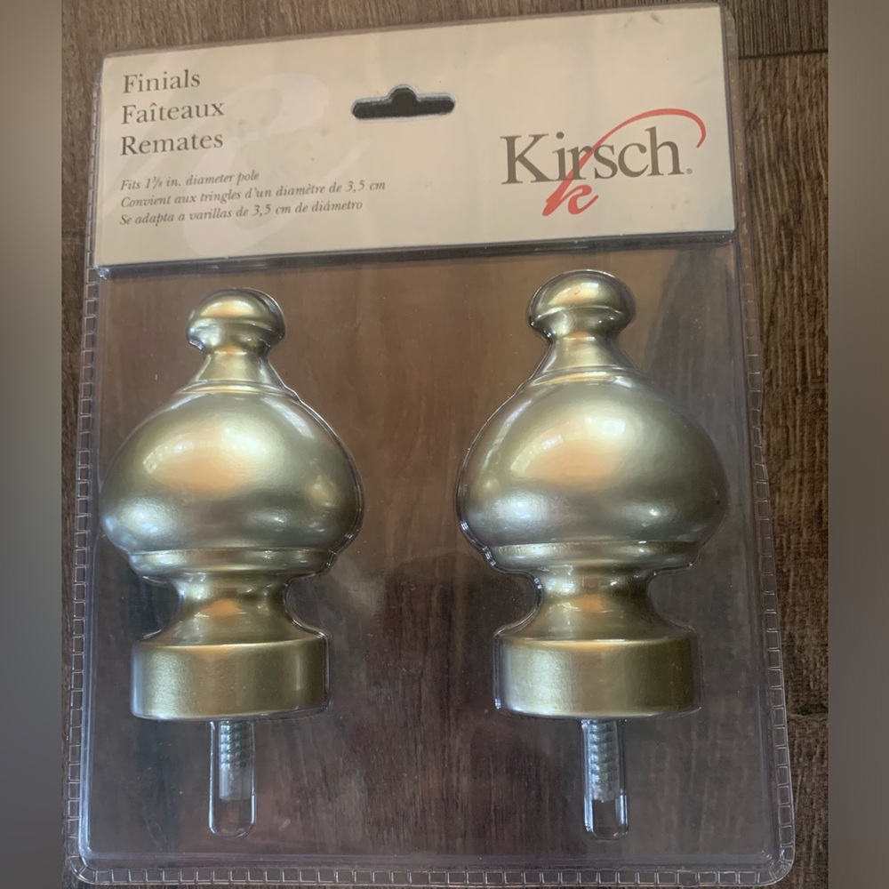 Kirsch Finials for window treatment fits 1 3/8 inch diameter pole